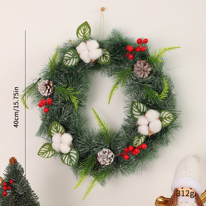 外国貿易の人気クリスマスの花輪のペンダントクリスマスのシーンのショーウインドーの扉を配置します。|undefined