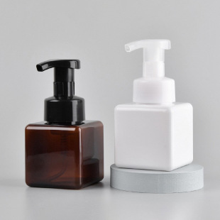 New 250ml Square Petg Mousse Foaming Bottle Press Hand Sanitizer Bottle Cleansing Milk Foam Dispensing Bottle