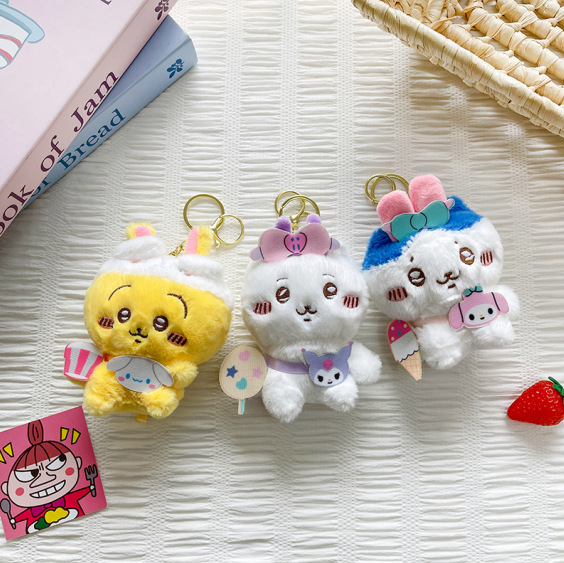 Ins viento lindo colgante de dibujos animados West Highland cachorro muñeco de peluche tendencia mochila muñeca llavero