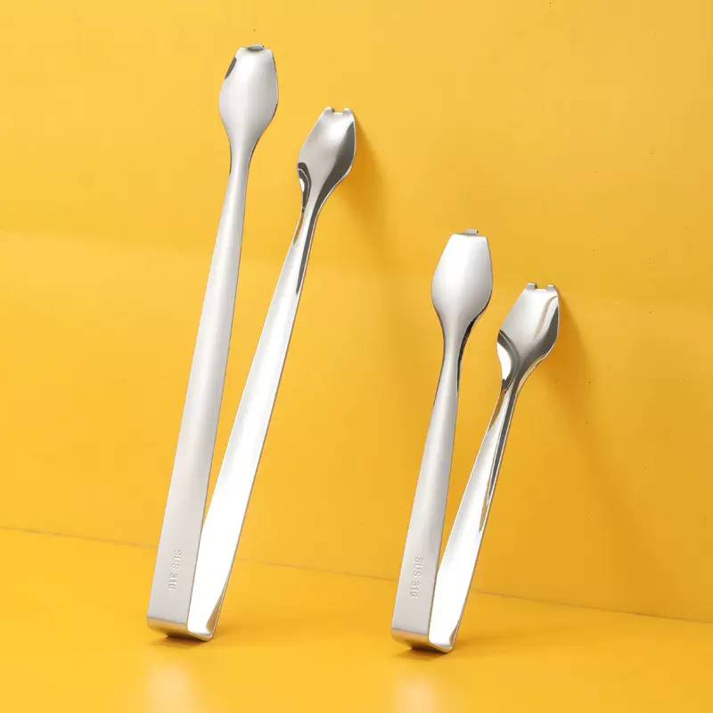 冰夹316不锈钢冰钳可立式冰夹取冰块夹防滑冰粒夹冰钳方糖夹小号