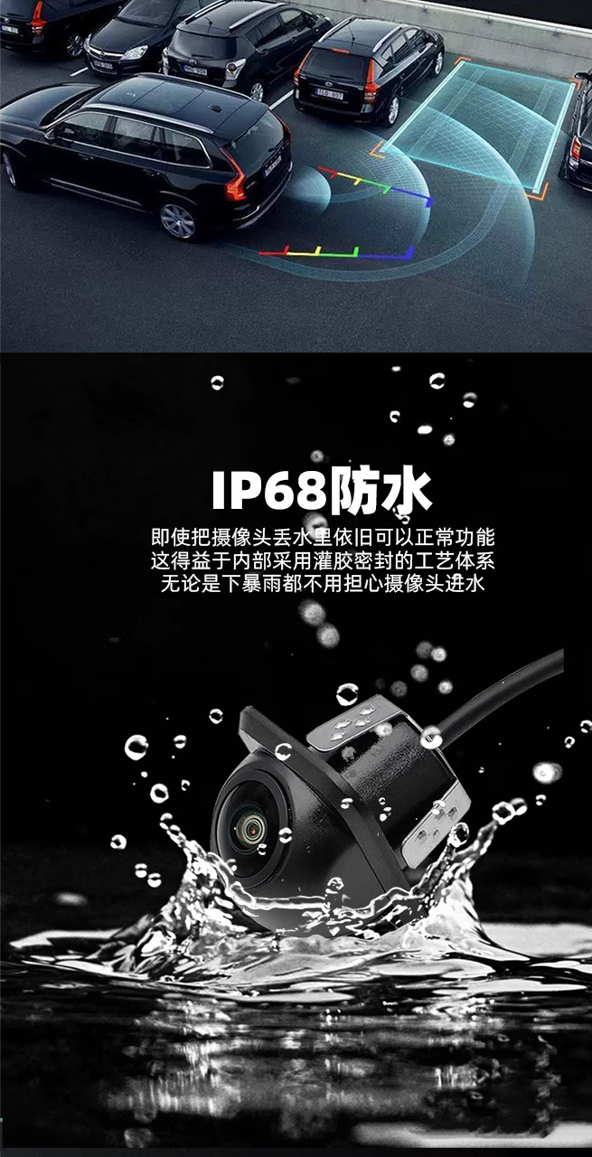 General Motors Ahd Small Straw Hat High-Definition Night Vision Wide-Angle Waterproof Night Vision Dynamic Trajectory Car Reversing Camera