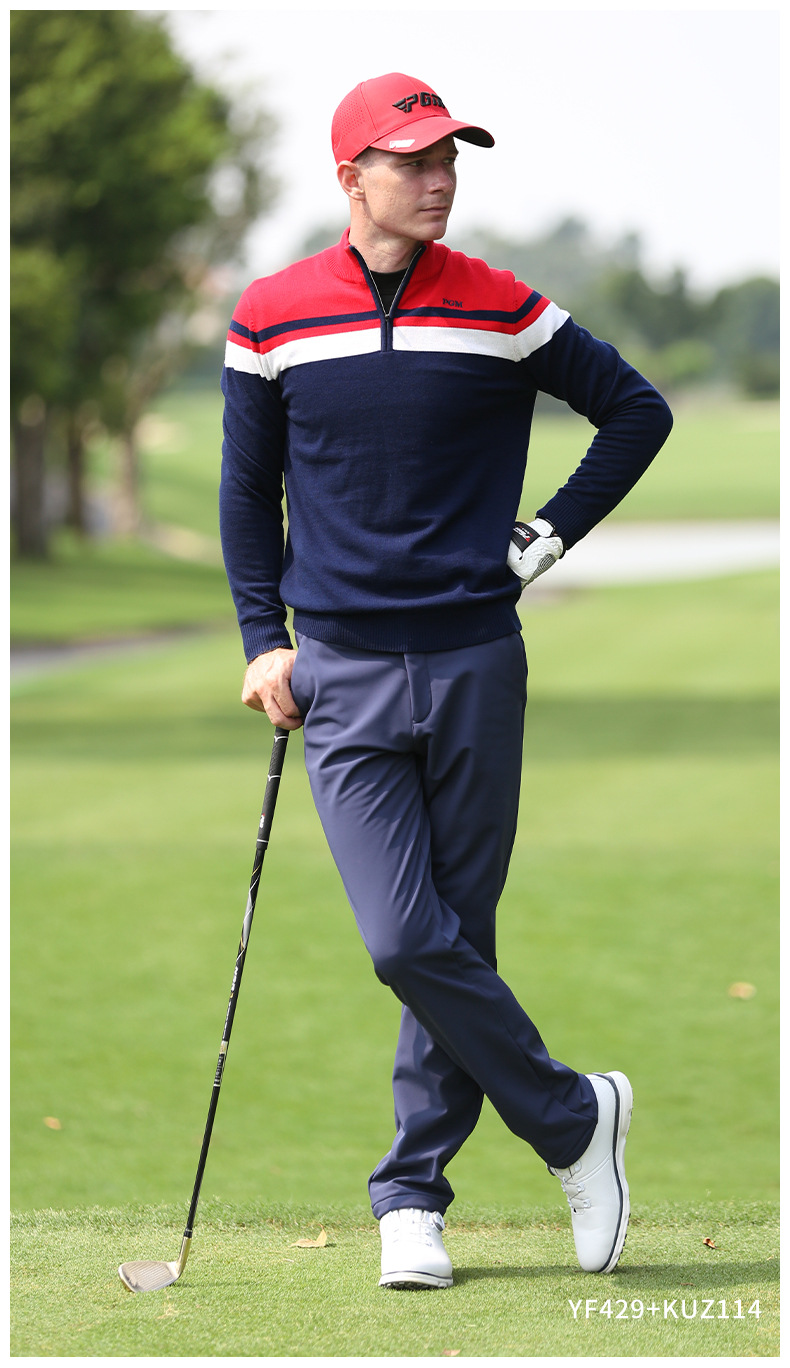 Quần golf nam PGM dài không thấm nước co giãn thắt lưng — KUZ114-màu trắng, KUZ114-Đen, KUZ114-màu xanh hải quân, KUZ114-màu xám chi tiết 15