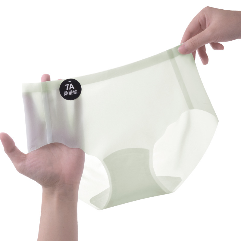 2024 nueva ropa interior sin costuras de seda de hielo de verano para niñas estilo delgado de secado rápido y sensación fresca 7A calzoncillos de seda de morera para mujer
