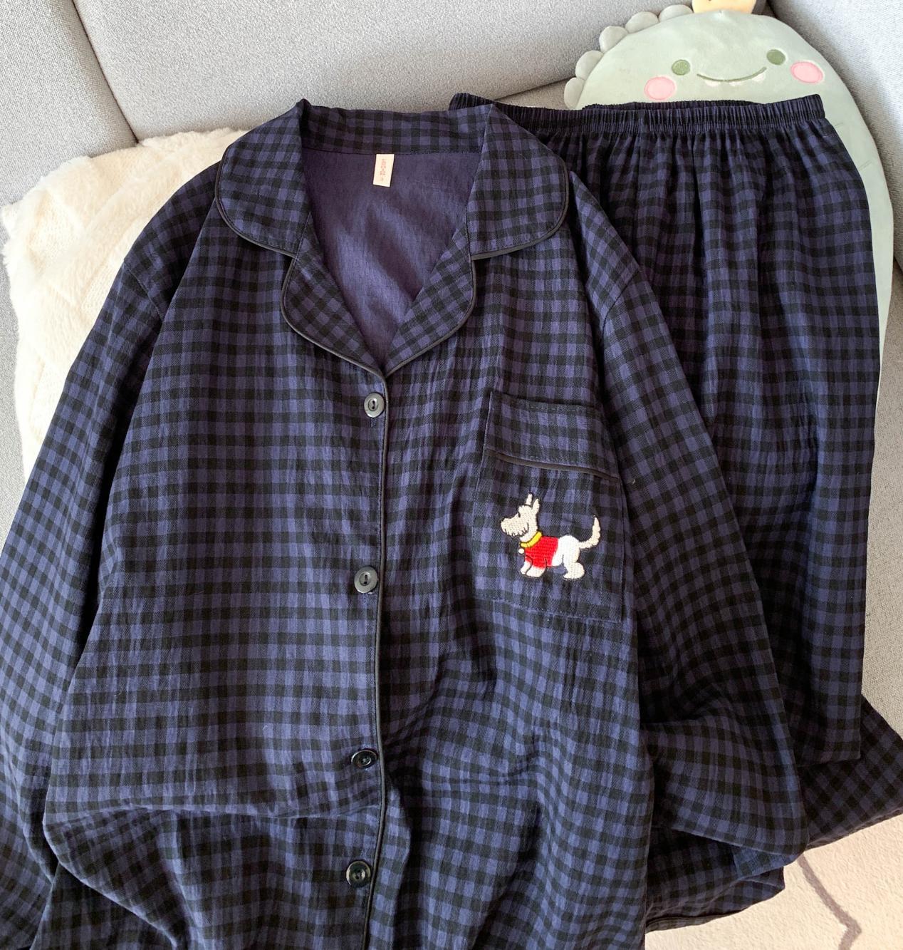 Al por mayor transfronterizo cien pijamas de verano mujeres 2025 nuevas nubes de algodón pantalones de manga larga dibujos animados lindos ropa para el hogar