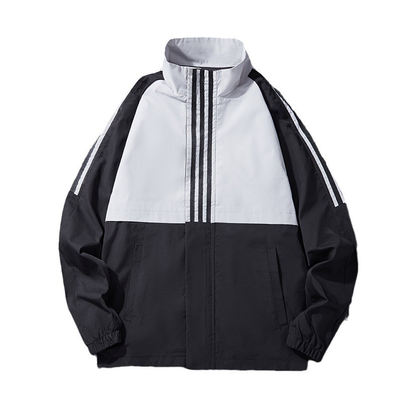 2022 chaqueta masculina primavera y otoño nuevo cuello de manga larga guapo con chaqueta casual de moda coreana