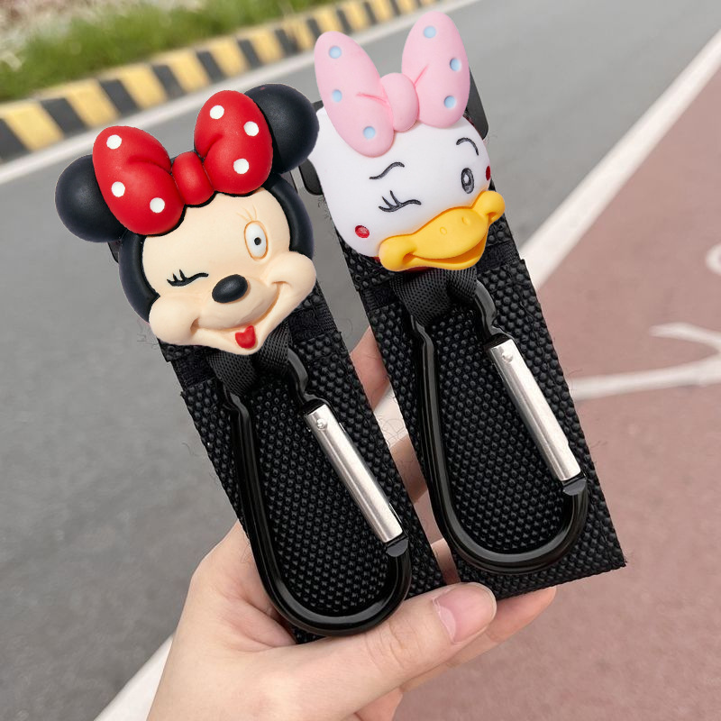 Coche eléctrico de dibujos animados gancho cerradura frontal universal sin perforaciones lindo dibujos animados multifunción bicicleta bolso pesado