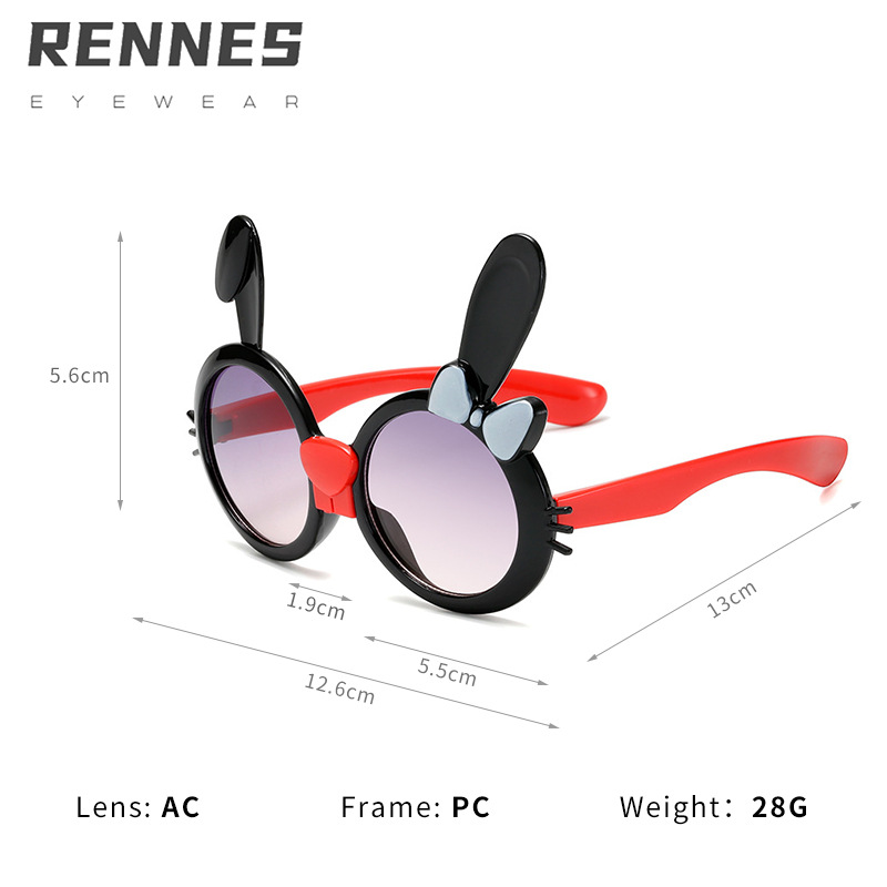 Nuevo conejo lindo gafas niños y niñas de dibujos animados gafas de sol niños moda forma gafas de sol 61006