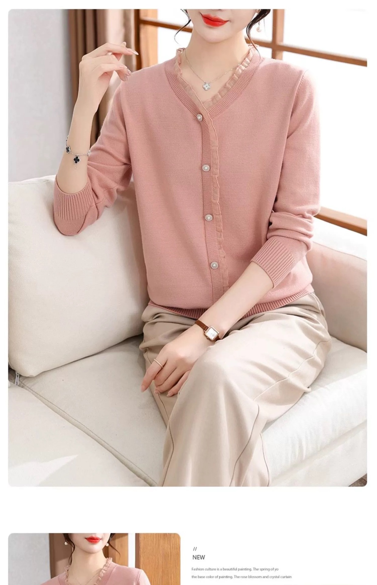 Spring new fashionable fashionable middle-aged and elderly women's lace lace collar bottoming shirt mother's inner sweater