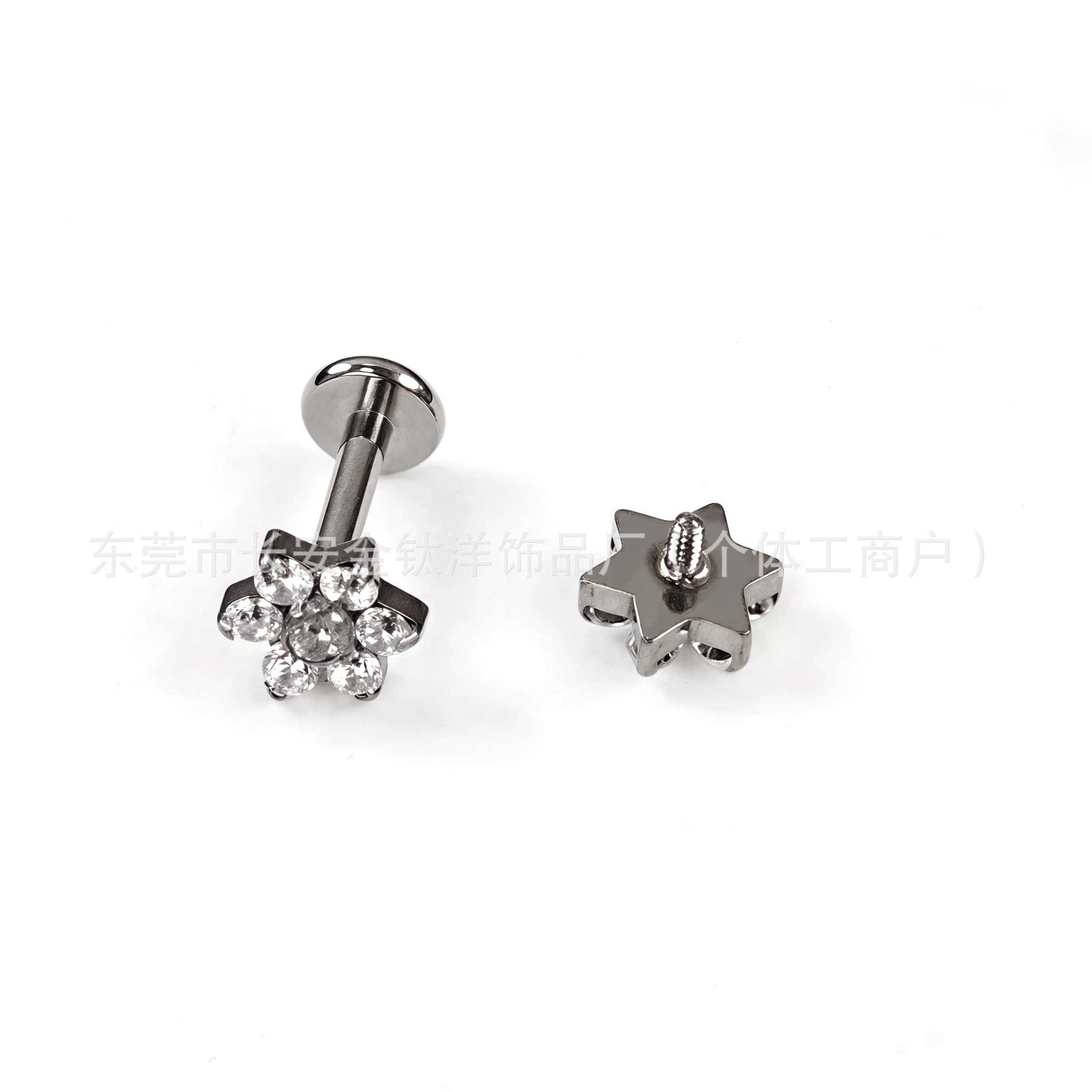 Pointed titanium steel lip stud product view