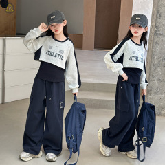 儿童装春秋款卫衣三件套女孩秋季运动服宽松女童套装2025新款洋气