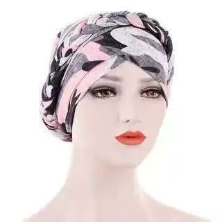 Платок‑головной убор из шелка молока с цветочным и животным принтом, заплетённая передняя деталь, лёгкий