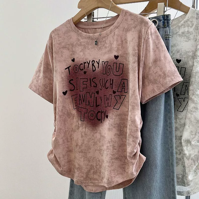 Футболка женская plus size оверсайз свободного кроя, летняя, размеры до 4XL