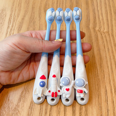 Astronaut toothbrush children's soft-bristled boy cartoon cute baby 1-6 years old to 12 years old dental cleaning toothbrush