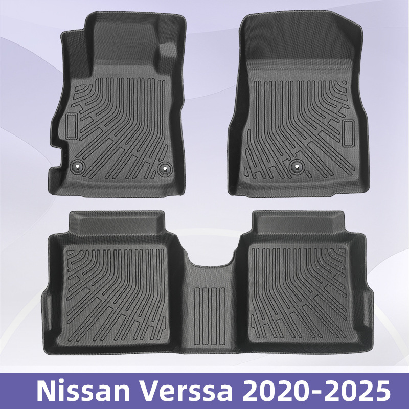 Para Nissan Verssa 2020 - 2025 TPE Foot Pads 3D All Weather Material Backpack Pad