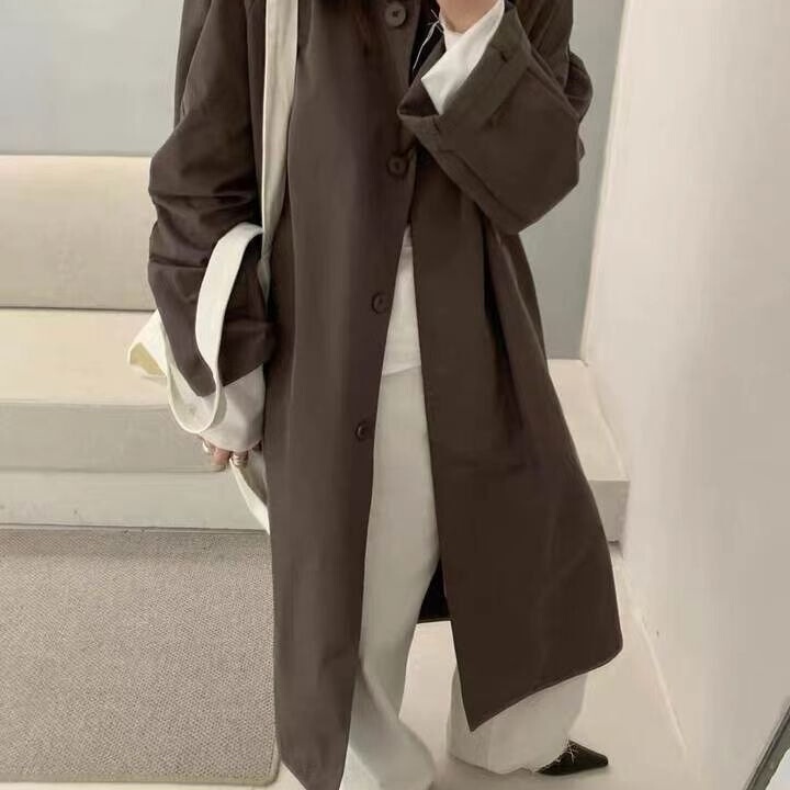 FD复古百搭风衣女2025春秋新款感小个子英伦外套垂感气质上衣|undefined