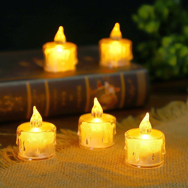 direct deal LED Electronics candle smokeless transparent Tea wax Tears candle lamp Christmas Courtship decoration