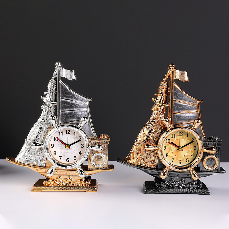 Reloj decorativo de escritorio estilo mediterráneo, diseño suave tipo vela, reloj de noche con portalápiz, regalo para estudiantes