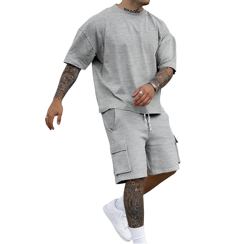 temu shein Amazon 越境貿易メンズサマー Tシャツカーゴショーツスポーツスーツ男性用|undefined