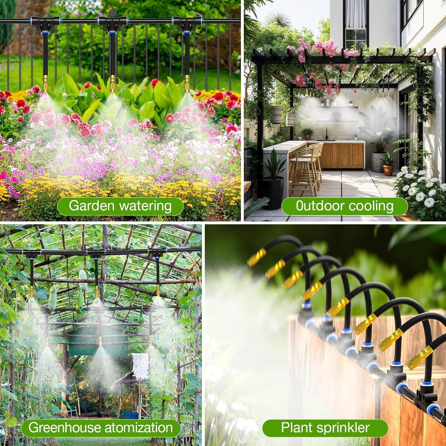 Atomizing Universal Irrigation Cooling Humidification For Watering Flowers, Greenhouse Sprinkler, Adjustable Spray_voghion.com