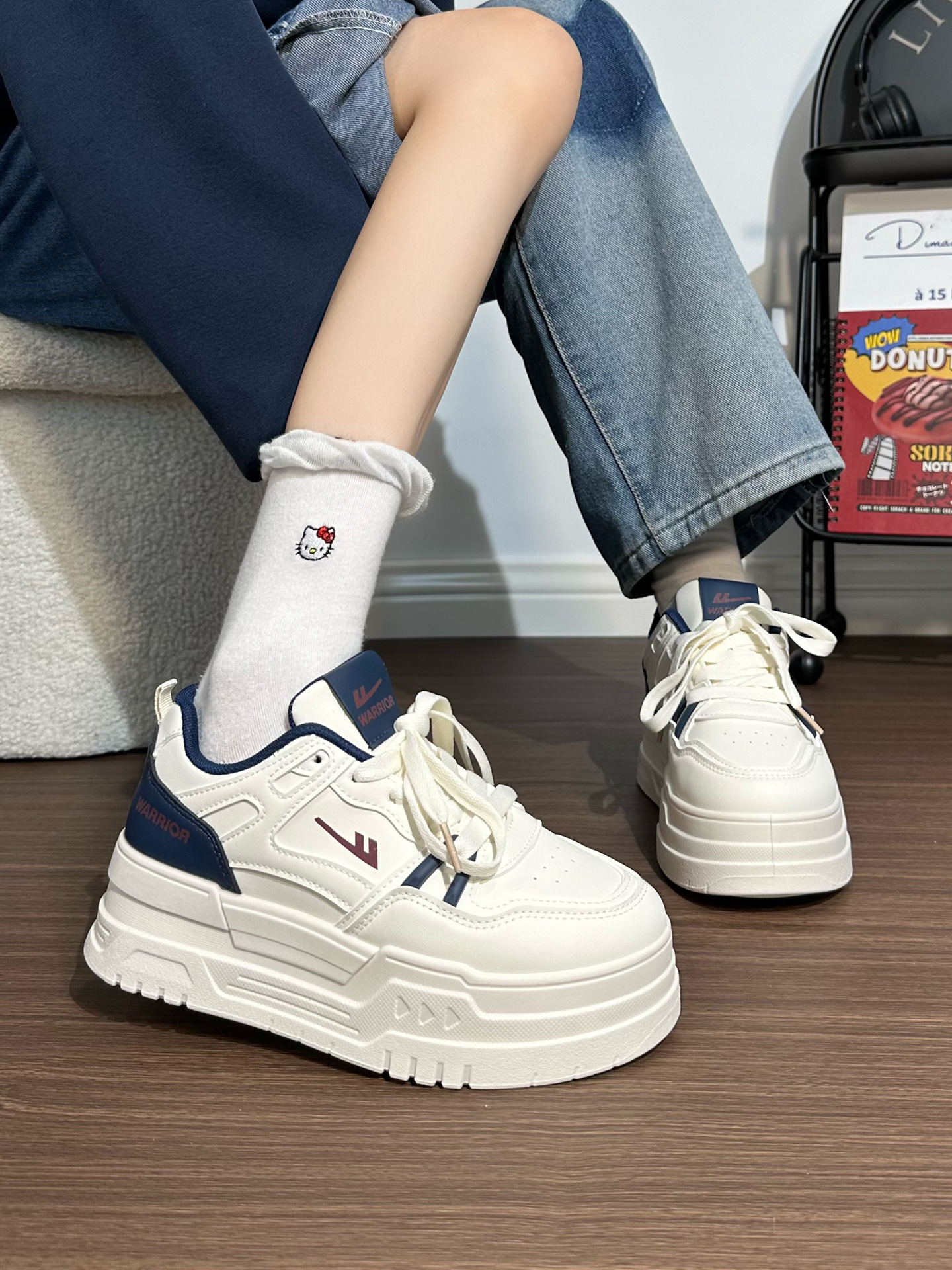 回力女鞋小个子增高厚底小白鞋女配裙子2025秋季透气不累脚板鞋子