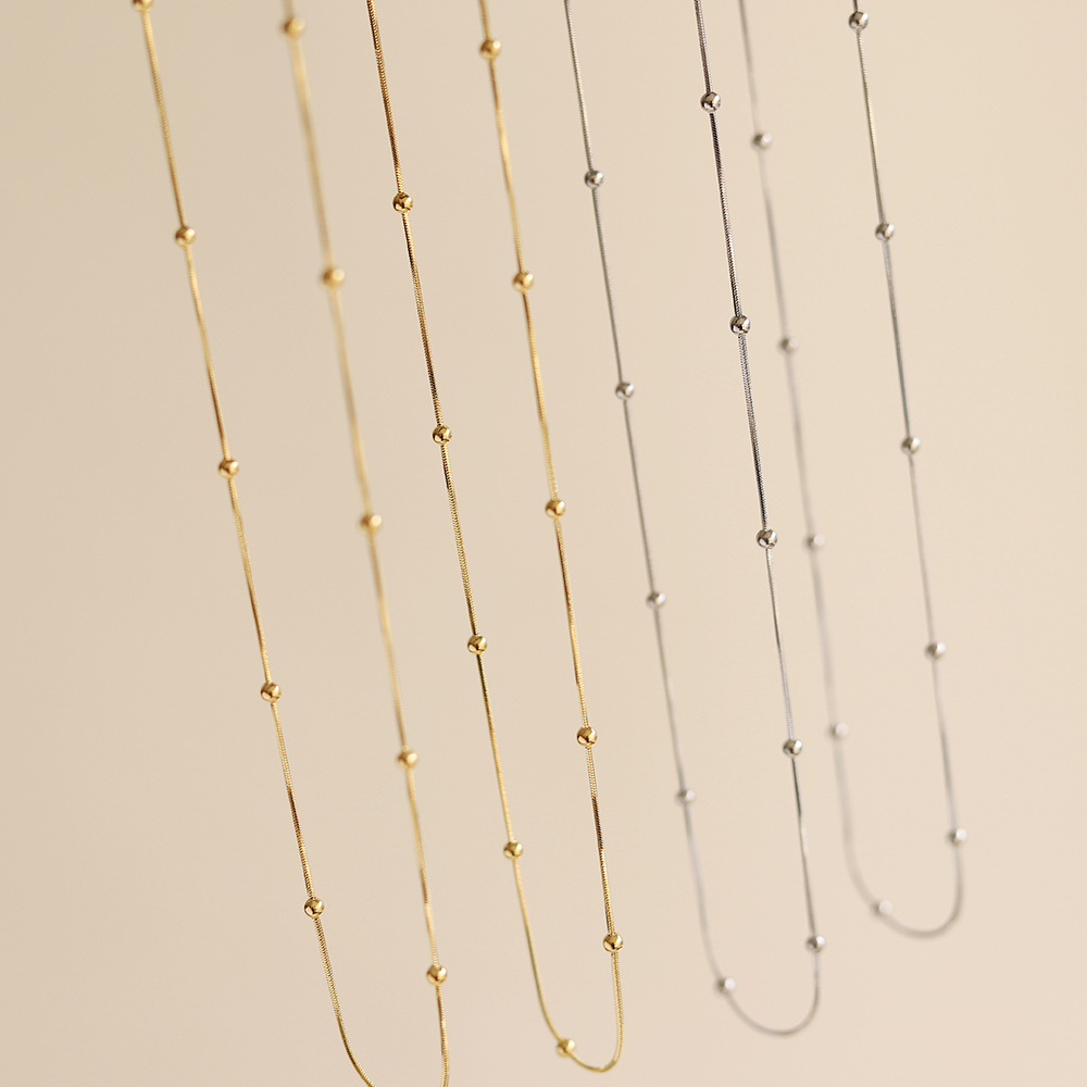 1 Piece Quantity Real Gold Plated Solid Color 304 Stainless Steel Fashion Waterproof Non Tarnish Necklace