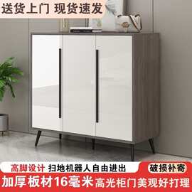实木岩板鞋柜家用门口阳台大容量现代轻奢加宽台面走廊入户门鞋柜