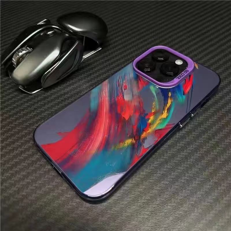 Nueva personalidad salpicada de tinta para iPhone 16 funda para teléfono móvil Apple 15promax/14 anti-caída 13pro12 Europa y América