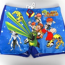 爆款数码印花4-12岁儿童泳裤批发大童泳裤平角大码游男牛奶丝面料