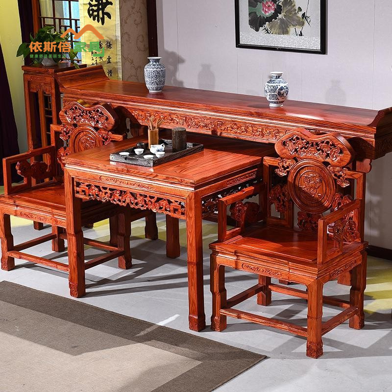 Solid Wood Shentai Nantang Four-Piece Six-Piece Set Solid Wood Table for Home Chinese-Style Table for Eight Immortals