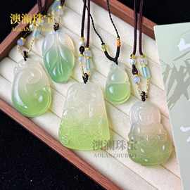 天然玉石玉髓中号佛公半山半水玛瑙男女款玉吊坠玉佛挂件货源批发