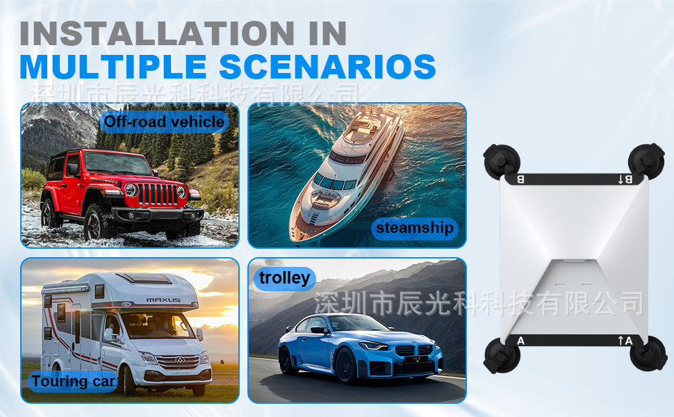 Cross-Border Exclusive Supply of Starling Brackets for In-Car Use, Ab Metal Suction Cup Bracket, Safety Satellite Installation Kit