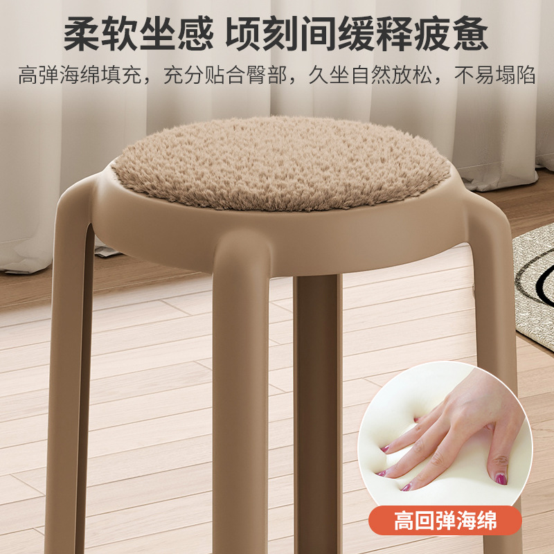 Taburete de plástico para el hogar taburete de mesa de comedor apilable taburete redondo Banco alto taburete de sofá simple taburete de maquillaje puerta taburete de cambio de zapatos