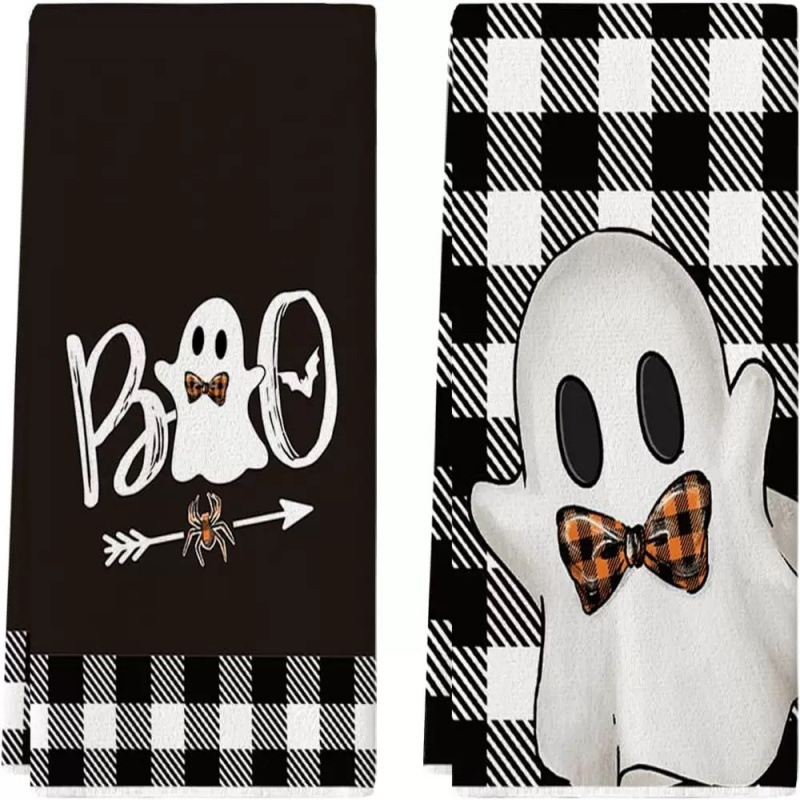 Amazon's Best-Selling Halloween Series Microfiber Towels with Cross-Border Printing for Home and Kitchen, Direct Sales from the Manufacturer