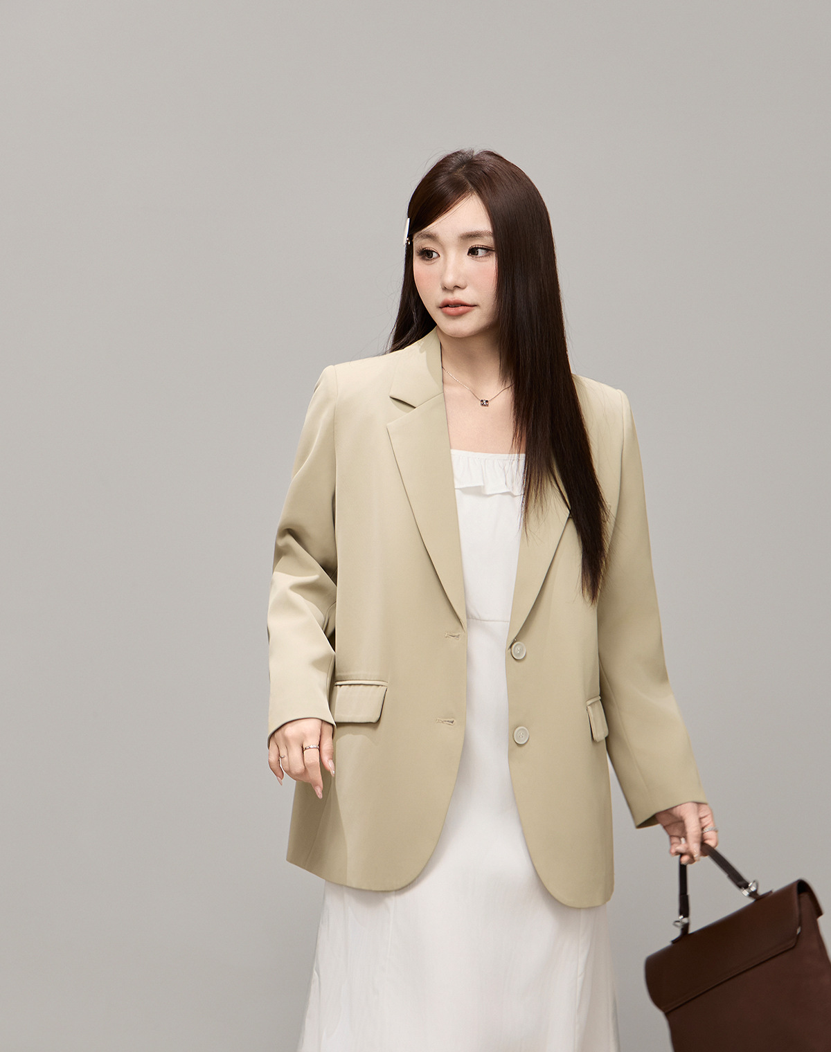 Blazer da donna taglio comodo per primavera e ufficio_voghion.com