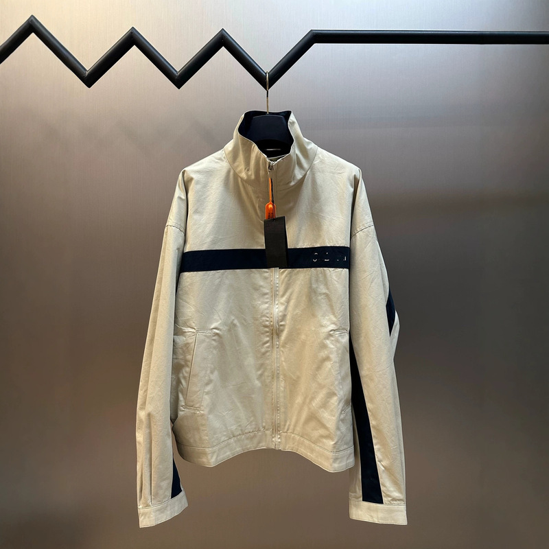Authentic, original, in-stock SLY 26SS label embroidered cotton canvas color-block jacket for men Authentic, original, in-stock SLY 26SS label embroidered cotton canvas color-block jacket for men