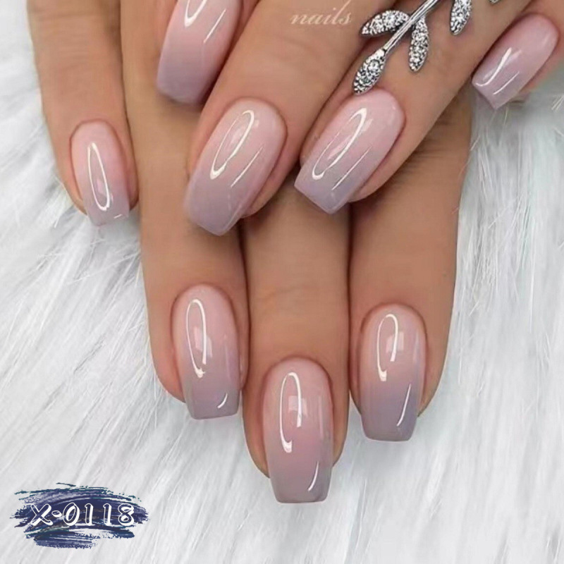 X-0118 wear a European and American square head shape gradient wear nail art 24 removable fake nails direct wholesale X-0118 wear a European and American square head shape gradient wear nail art 24 removable fake nails direct wholesale