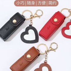 アマゾンの新型女性PUミニ口紅包携帯小型バックルかわいい鏡付き口紅保護ケース