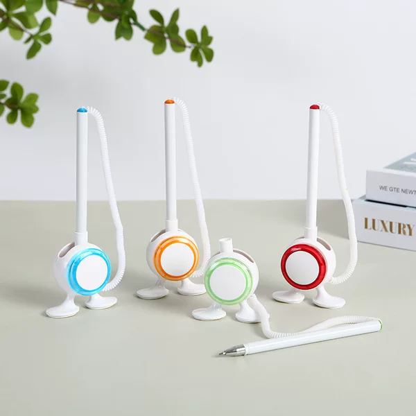Factory in stock desk pen ballpoint pen neutral pen printing logo with rope fixed sign pen desktop paste pen wholesale