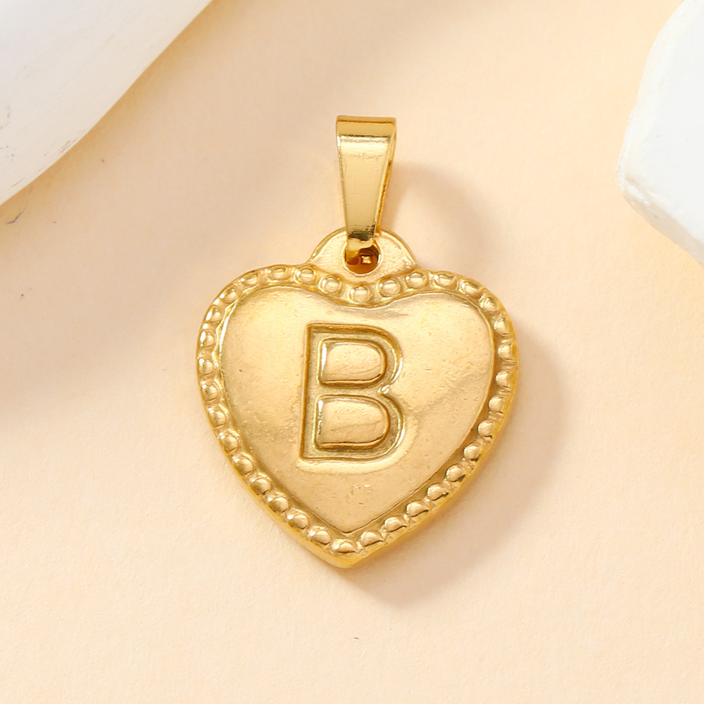 Joyas de tendencia transfronterizas acero inoxidable fundición estereoscópica titanio acero amor colgante 26 letras DIY accesorios de collar de pulsera