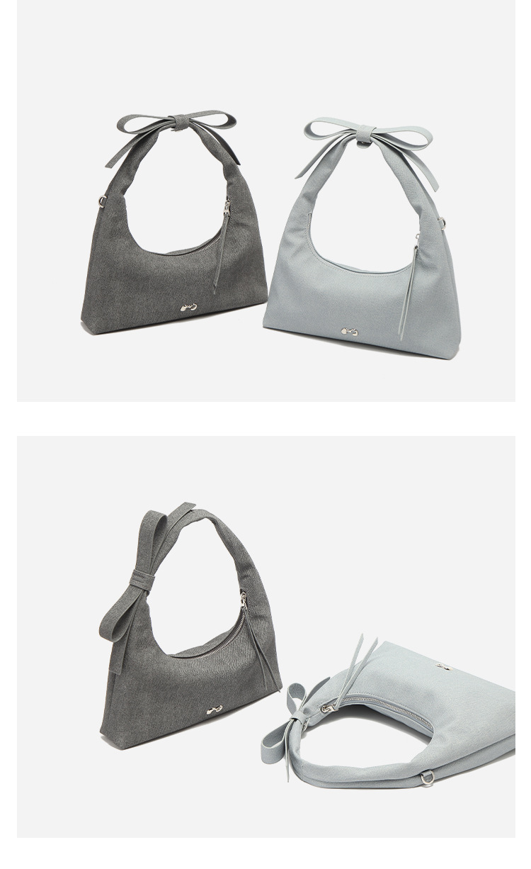 Borsa a mano da donna Bowknot Nicole Design, borsa a tracolla a mezzaluna_voghion.com