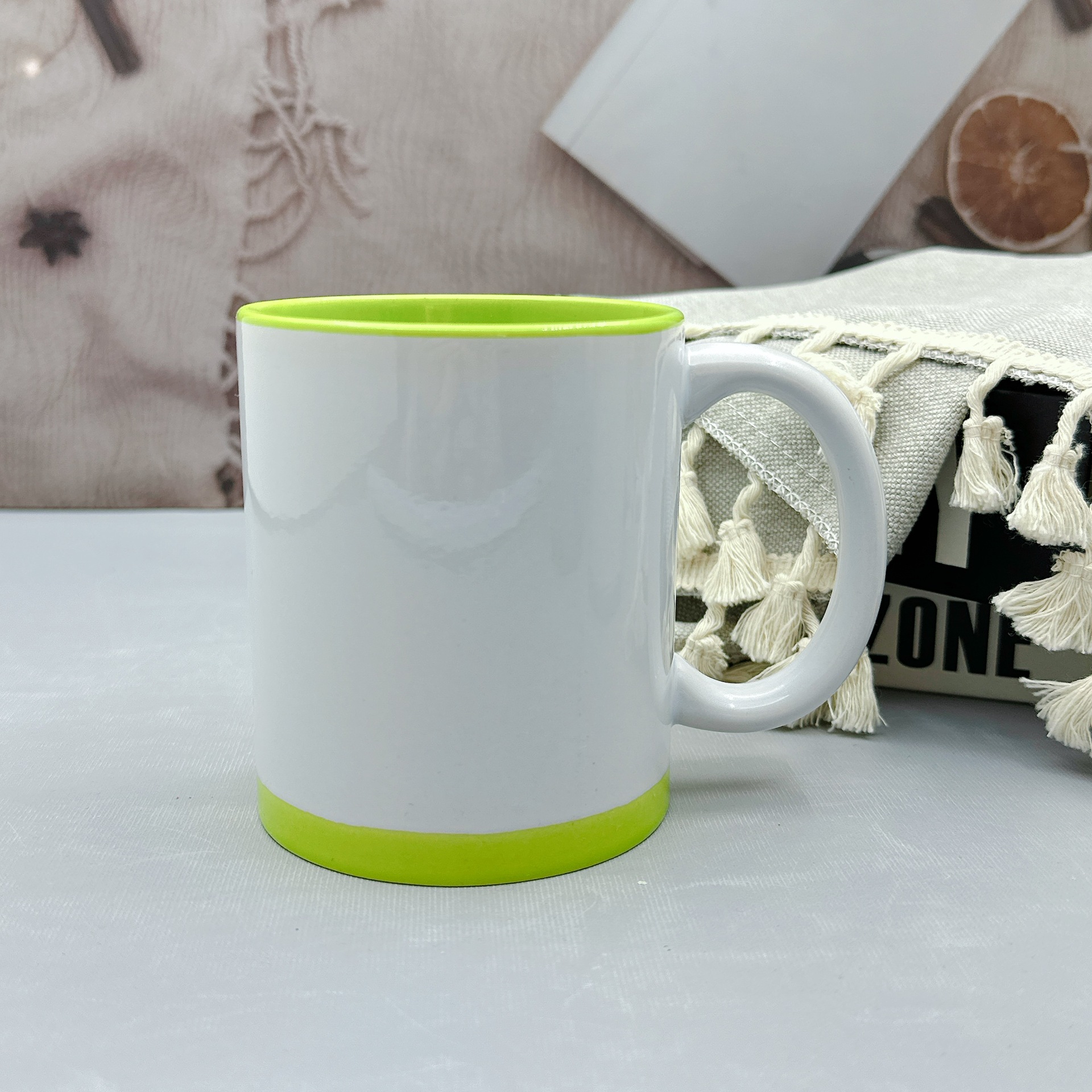 涂层陶瓷杯热转印马克杯底部色釉热升华涂层杯子11OZ礼品水杯