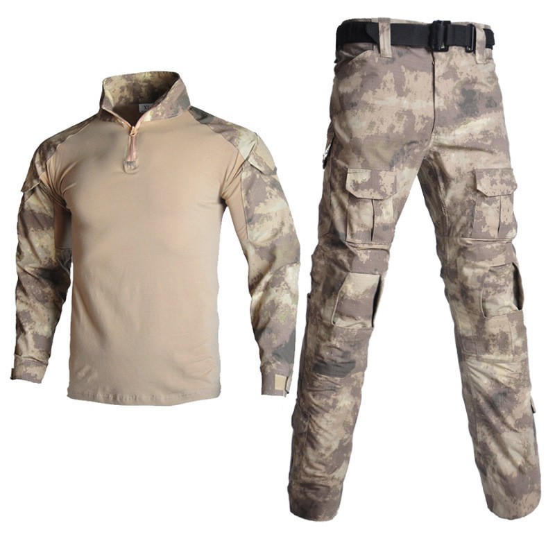 Traje Táctico de Camuflaje de Mezcla de Algodón, Transpirable y Resistente al Desgaste, para Entrenamiento