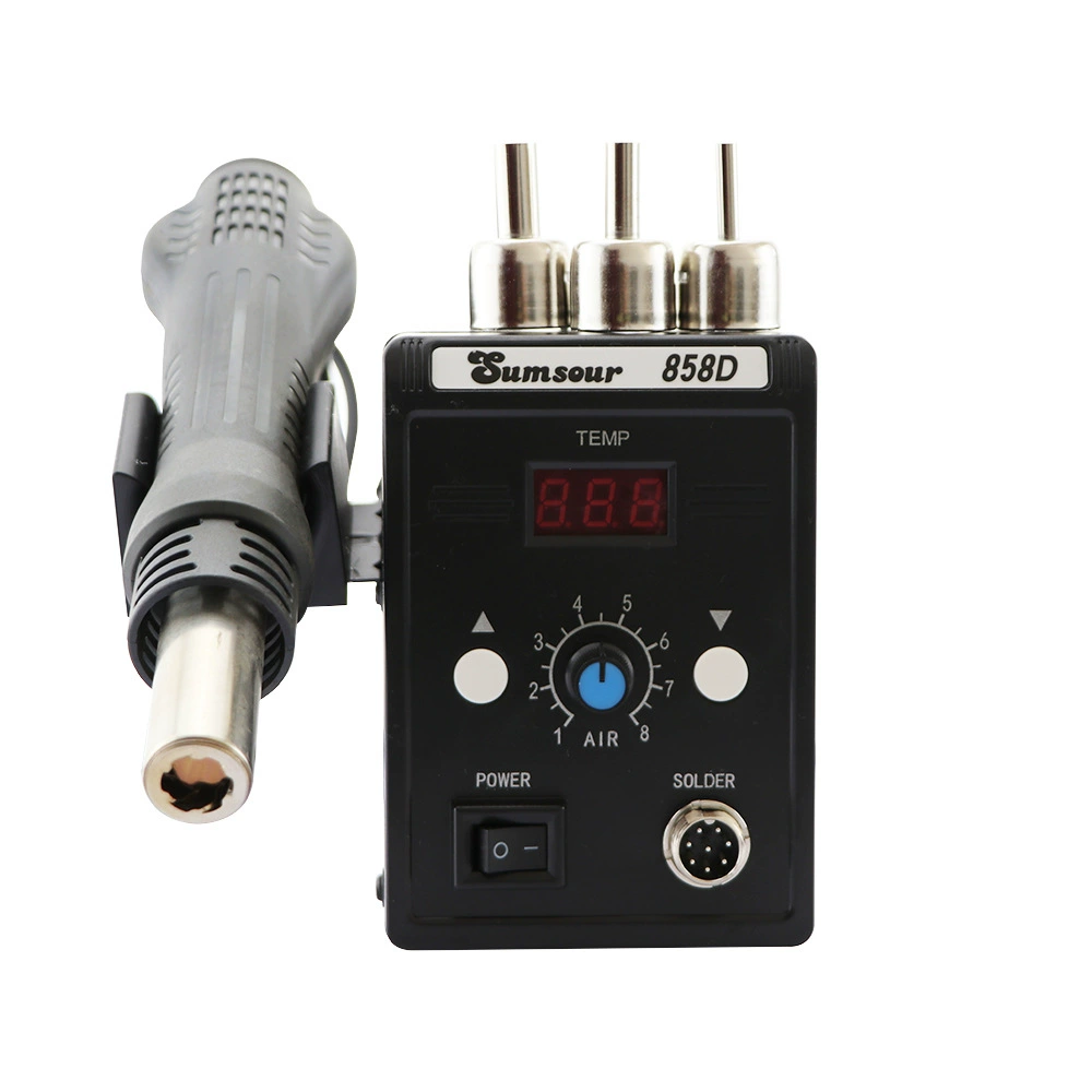 Новый продукт 858D с hot air gun сварочная платформа с умной микросхемой материнской платы, ремонт мобильного телефона, стол сварки горячим воздухом