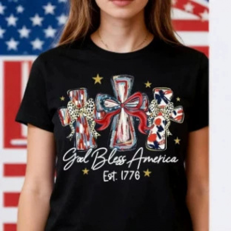 2026 New Model 250Th Independence Day 1776 Commemorative Shirt, Patriotic Cross American T-Shirt July 4Th