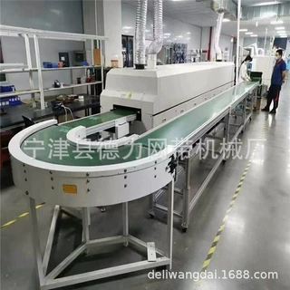 环形pvc皮带输送机90度180度拐角不锈钢转弯机食品滚筒转弯传送带