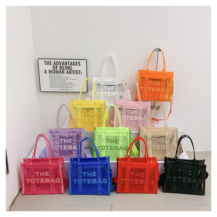 High-End Transparent Jelly Bag, New Large-Capacity Crossbody Bag, Versatile Casual Shoulder Bag, Simple Solid Color Tote Bag