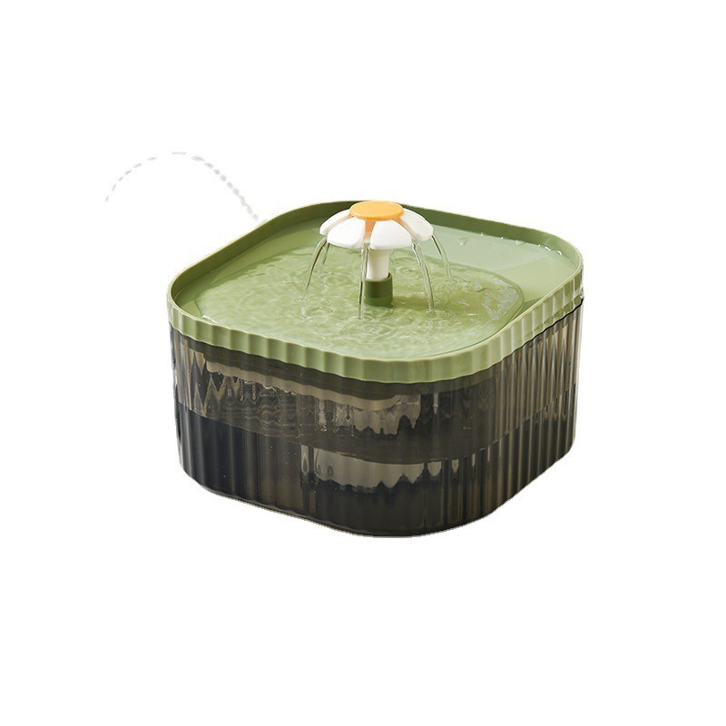 Dispensador de agua para mascotas Plug de flores pequeño Filtro de circulación automático Dispensador de agua para gatos silencioso de gran capacidad Suministros para mascotas transfronterizas