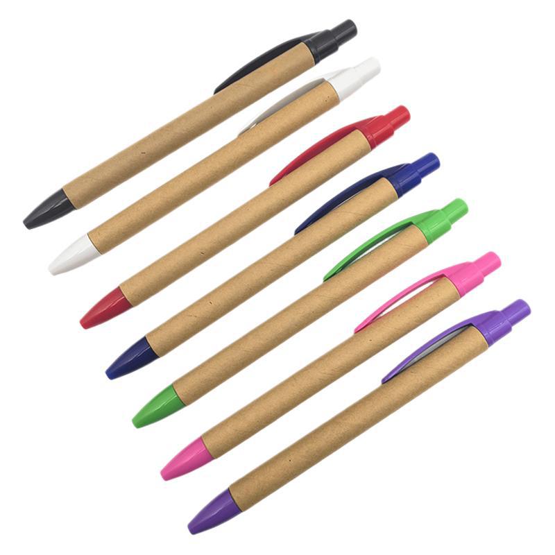 Transfronterizos venta caliente lápiz de bolas de tubo de papel al por mayor kraft degradable lápiz atómico ecológico puede personalizar logotipo lápiz de tubo de papel