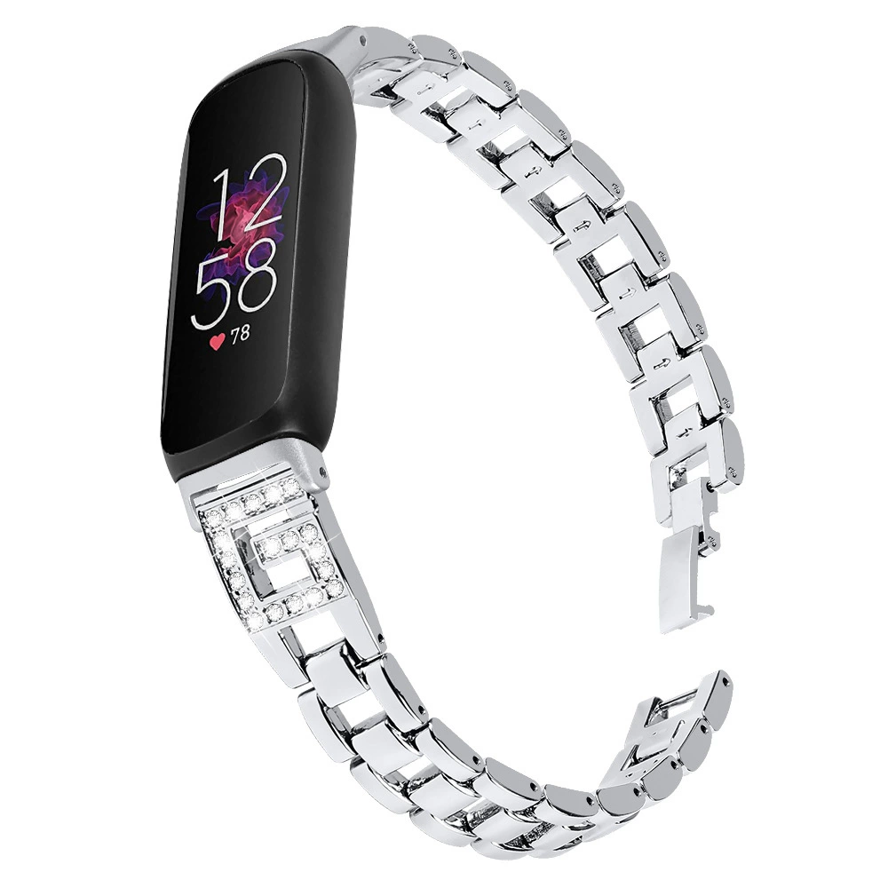 Совместимо с Fitbit Inspire1/2/3 G - форме мышцы знак - металлическая цинковая сплав страз застежка 12мм ремешок
