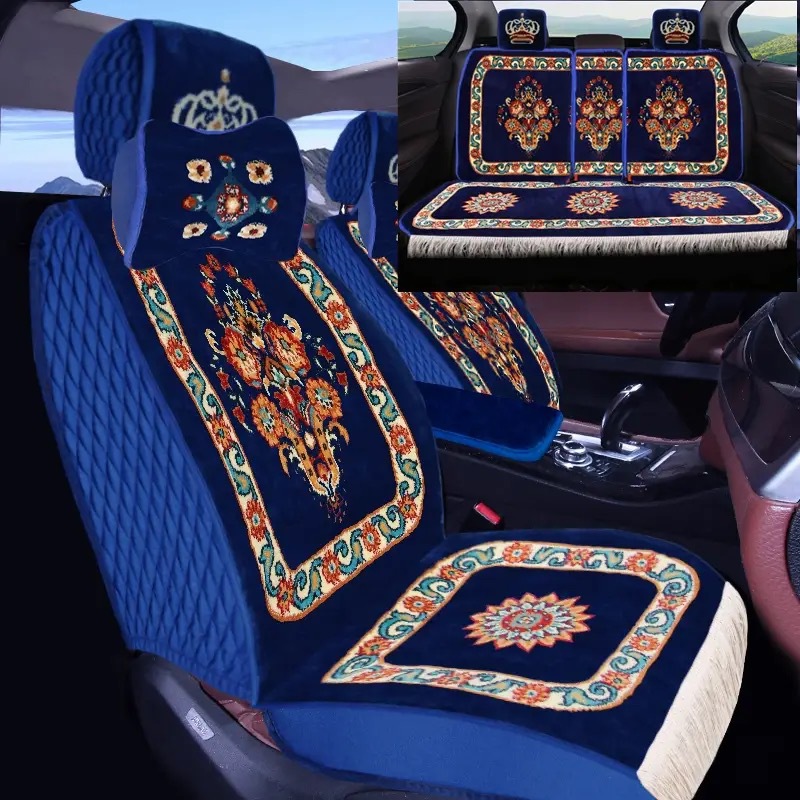 Car Cushion Blended Imitation Wool Handmade Carpet Short Plush Fully Surrounded Four Seasons Universal Pure Wool Five-seater Car Cover